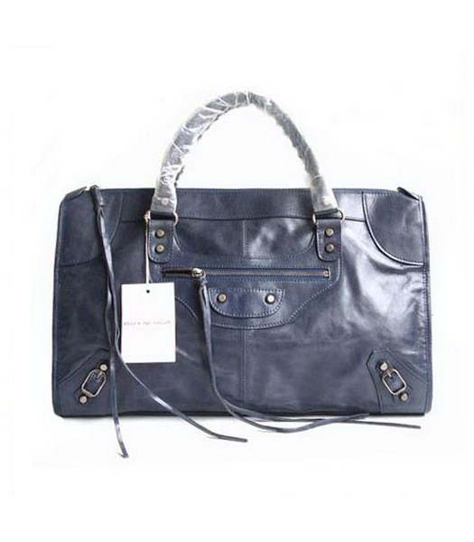 Balenciaga Weekender_Royal pelle blu